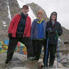 Jerome Ryan, Peter Ryan, and Charlotte Ryan on the Kailash Dolma La (5636m) in 2006